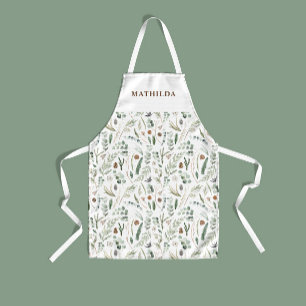 Delantal Moderno y minimalista elegante botánico personaliz