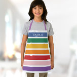 Delantal Moderno y simple agudo nombre personalizado arcoir<br><div class="desc">Pequeño y moderno delantal rainbow striped para chicas y niños - personalizable con tu nombre u otro texto personalizado en todas las rayas. Este sencillo diseño de género neutro es perfecto para una fiesta de cumpleaños temática.</div>