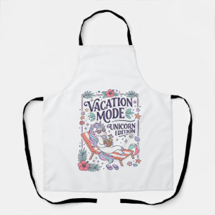 Delantal Modo de Vacaciones de Unicornio Edición Unicornio