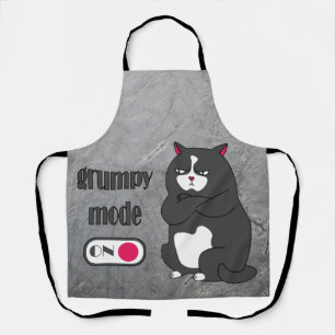 Delantal Modo gruñón en gato gordo gracioso