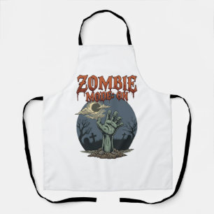 Delantal Modo Zombie Halloween Mano Cementerio Luna_1