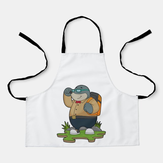 Delantal Mole as Hiker con mochila (Anverso)