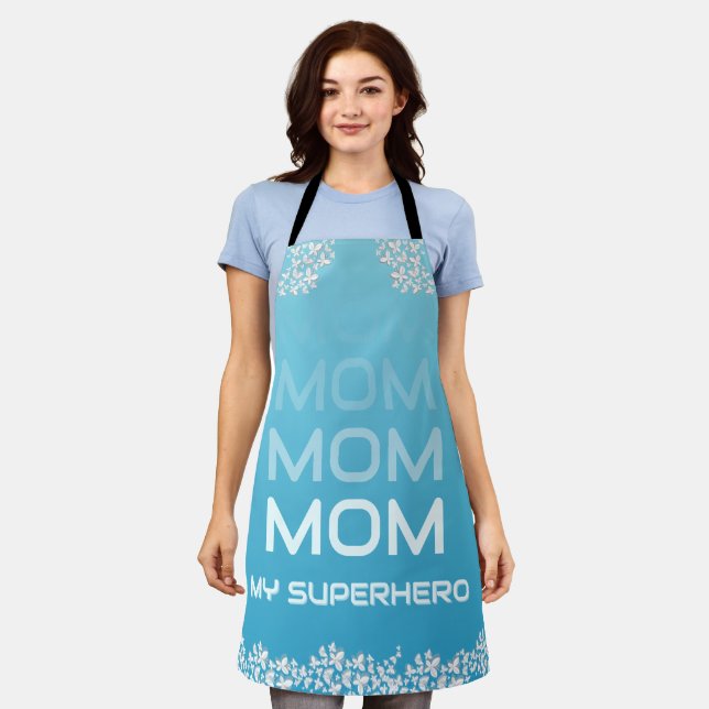 Delantal MOM Mi superhéroe azul (Gastado)