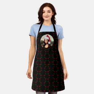 Delantal Mona Lisa Sombrero de Santa Navidad