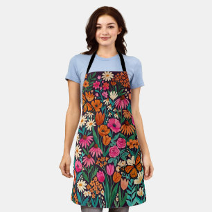 Delantal Monarca Flores Silvestres Coloridas Abstr
