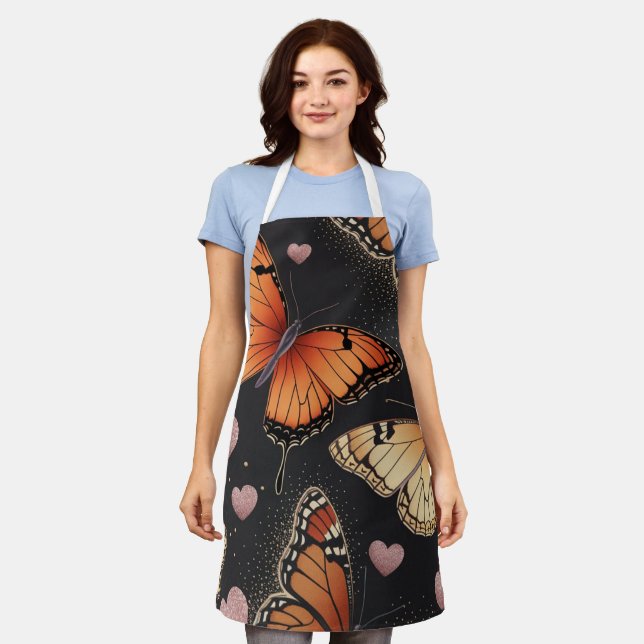 Delantal Monarch Butterfly Design All-Over Print Apron (Gastado)