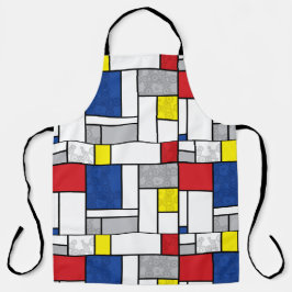 Delantal Mondrian Retro Círculos Minimalistas De Stijl Mod 