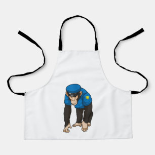 Delantal Mono como oficial de policía con uniforme