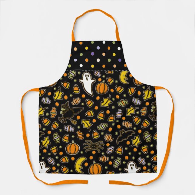 Delantal mono de Halloween (Anverso)