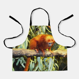 Delantal Mono de marmoset naranja, Apron de impresión compl