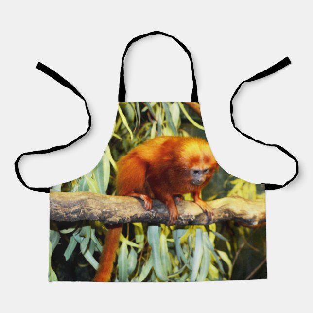 Delantal Mono de marmoset naranja, Apron de impresión compl (Anverso)