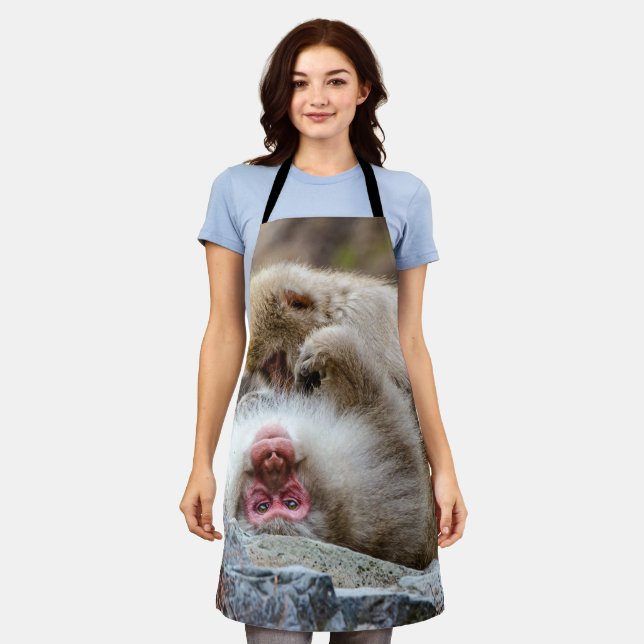 Delantal Mono Macque, gozando de la buena vida (Gastado)