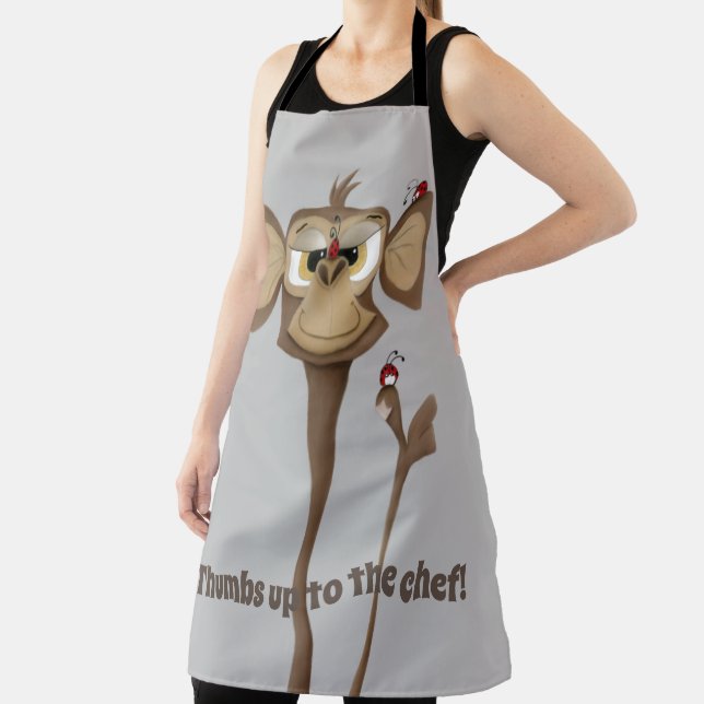 Delantal Mono tonto y Ladybugs (in situ)