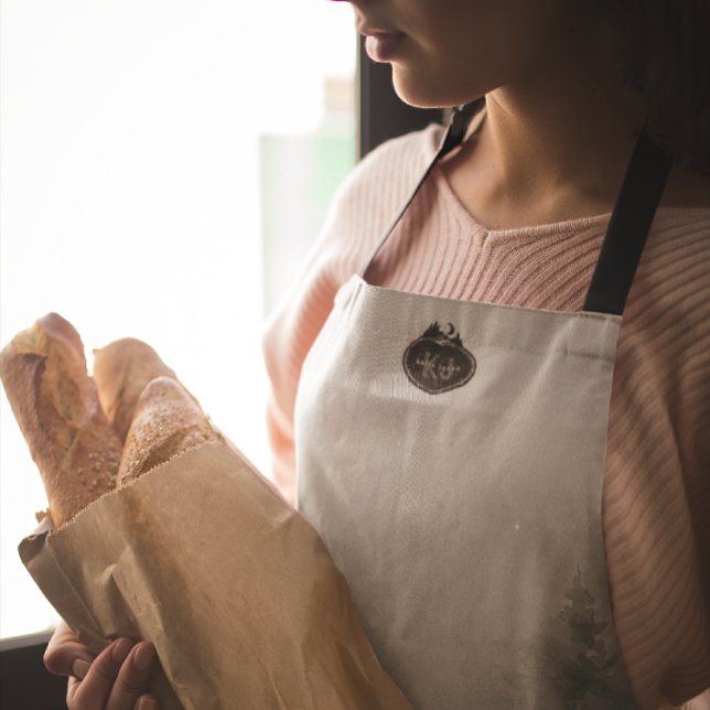 Delantal Monogram Nature Stamp | Custom Name (Subido por el creador)