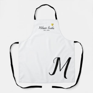 Delantal Monograma Amo blanco Apron con nombre