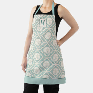 Delantal Monograma Beach Sand Dolatens Pattern Baking