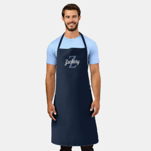 Delantal Monograma blanco azul marino Apron personalizado