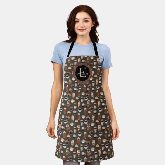 Delantal Monograma Café Inicial Lover Apron (Gastado)