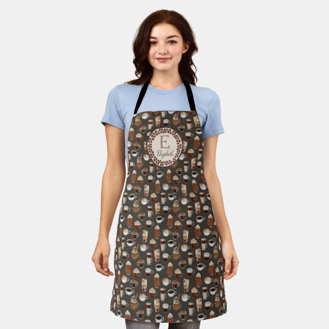 Delantal Monograma Café Inicial Lover Apron (Gastado)