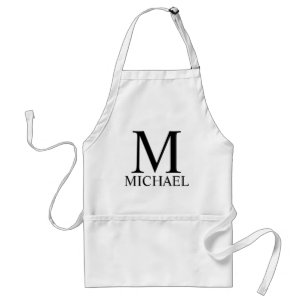 Delantal Monograma clásico personalizado y nombre Apron adu
