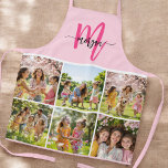 Delantal Monograma Collage de fotos rosado caliente<br><div class="desc">Añade un toque de personalidad a tu cocina con este Monograma Collage de fotos Rosado Caliente Apron! Este delantal personalizado, con un llamativo fondo rosado, un elegante detalle en monograma y espacio para sus fotos favoritas, es perfecto para cocinar, cocinar o hacer artesanías con estilo. Ya sea un regalo atento...</div>