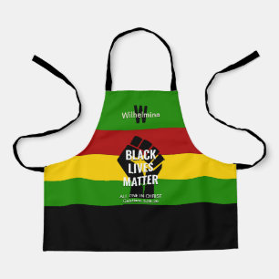 Delantal Monograma cristiano   MATERIA DE VIDAS NEGRAS