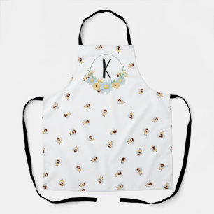 Delantal Monograma de abeja y honeycomb singulares