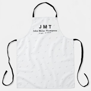 Delantal monograma de APRON blanco con nombre