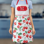 Delantal Monograma de cereza inicial<br><div class="desc">Descubra el cerezo Monograma Apron, un matrimonio de estilo y funcionalidad, perfecto para el maestro casero moderno. Esto no es sólo un accesorio básico de la cocina, es una declaración de estilo personal que te mantiene limpio y moda mientras sacas tus obras maestras culinarias. Acondicionado con un elegante diseño de...</div>