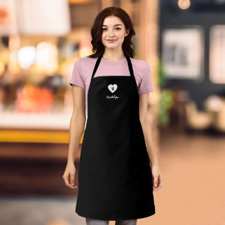 Delantal Monograma de corazón con color personalizado en le