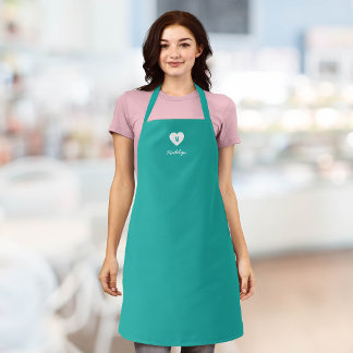 Delantal Monograma de corazón con color personalizado en le