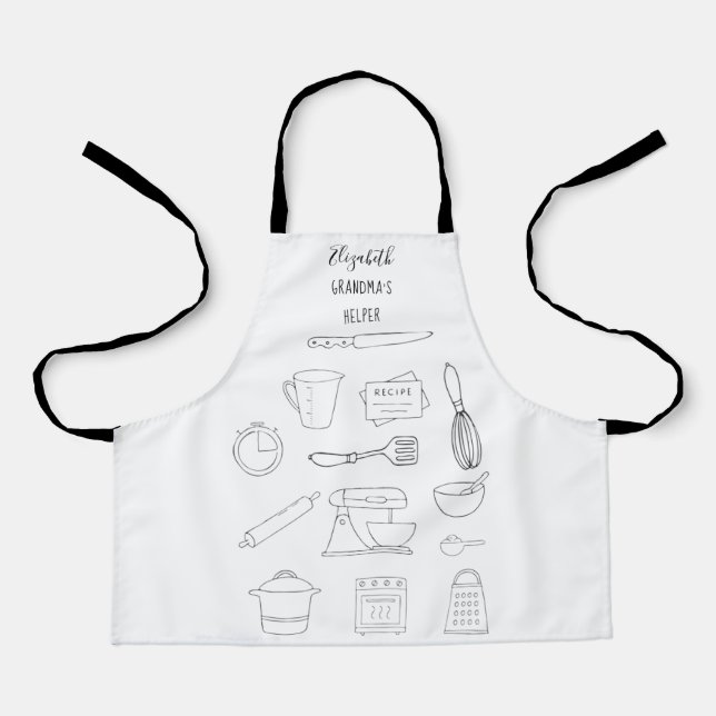 Delantal Monograma de hormigón de cocina de los ayudantes d (Anverso)