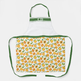 Delantal Monograma de impresión botánico todo-sobre Gold Ap