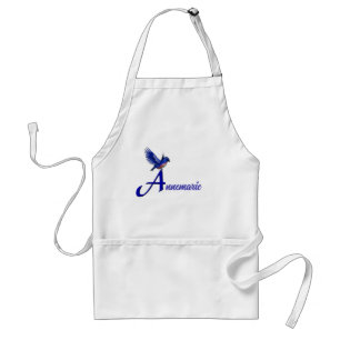 Delantal Monograma de letra A personalizado con nombre Blue
