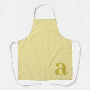 Delantal Monograma de letra grande amarillo pálido minimali