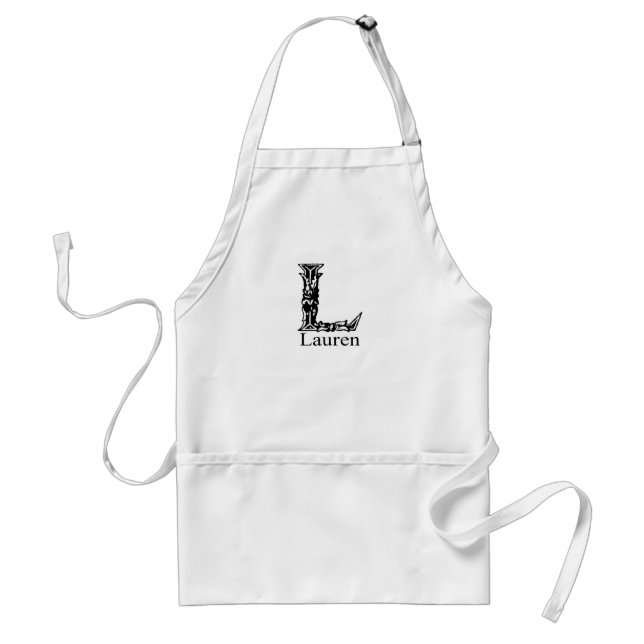 Delantal Monograma de lujo: Lauren (Frente)