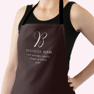Delantal Monograma de nombre de empresa elegante moderno   