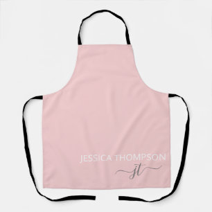 Delantal Monograma De Nombre Moderno Elegante Personalizado