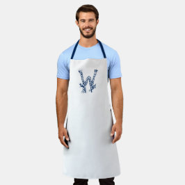 Delantal Monograma de personalizado náutico nudos blanco az