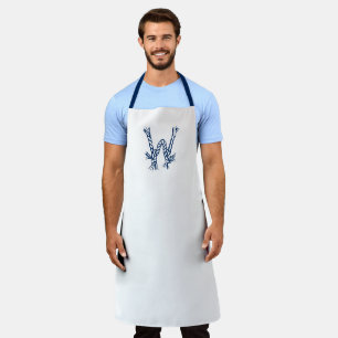 Delantal Monograma de personalizado náutico nudos blanco az