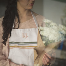 Monograma de rayas retro chic