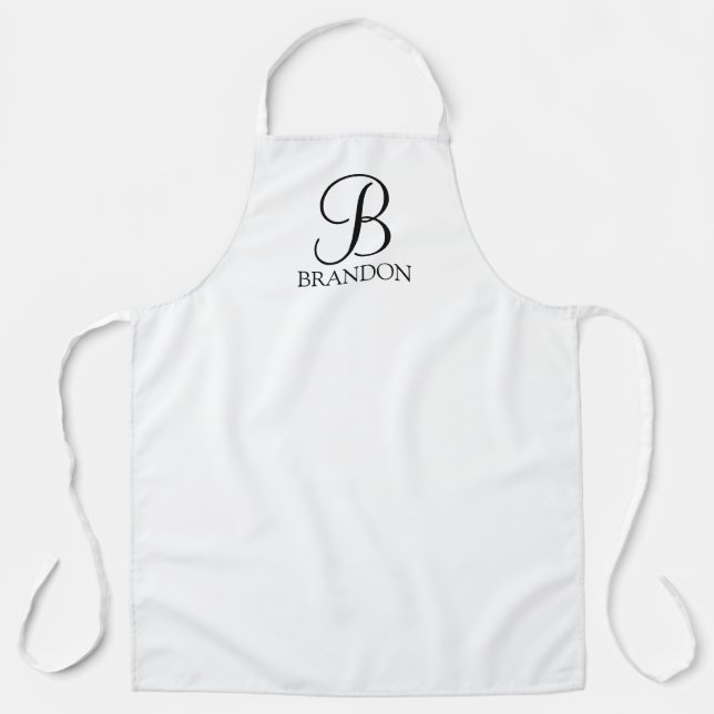 Delantal Monograma de script personalizado y Apron de nombr (Anverso)