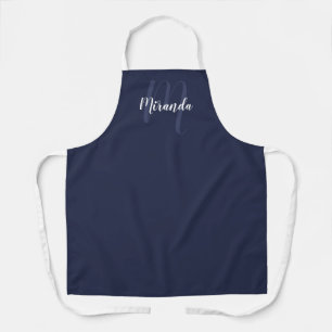 Delantal Monograma de script personalizado y nombre de la m