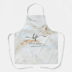 Delantal Monograma del personal de la empresa Gold White Ma