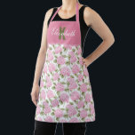 Delantal Monograma elegante del patrón de las flores de hid<br><div class="desc">Añada un toque de elegancia a su cocina con el nombre de monograma del patrón de flores de hidrangea rosada elegante Apron. Con un delicado diseño floral de hidrangea rosa y personalizado con su nombre, este delantal combina estilo y funcionalidad. Perfecto para cocinar, cocinar o hacer artesanía, ofrece confort y...</div>