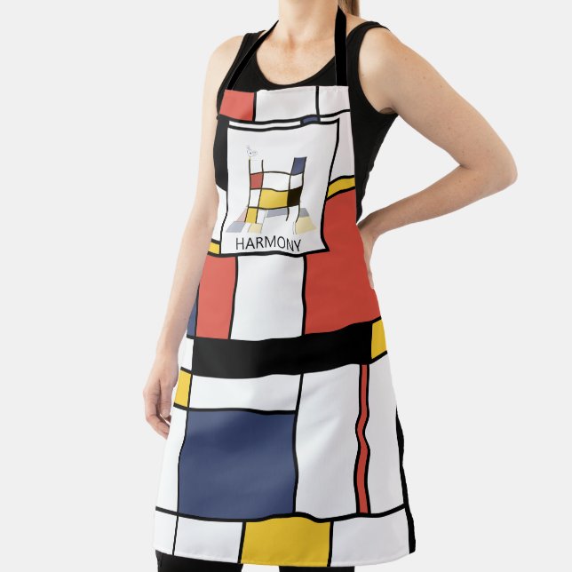 Delantal Monograma Elegante Estilo Neoplasticismo. Letra H (in situ)
