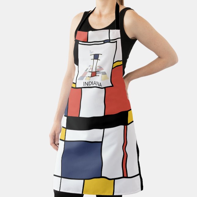 Delantal Monograma Elegante Estilo Neoplasticismo. Letra I (in situ)