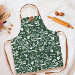 Delantal Monograma Estilo de país Floral Patrón de hormigón<br><div class="desc">¡Llamando a todas las fabulosas reinas de hornear! ¡Tenemos el máximo delantal para hacer que tus aventuras en la cocina sean aún más elegantes! Nuestro delantal azul con motivos florales de estilo rústico de moda es la combinación perfecta de elegancia y practicidad. Ya sea que estés cosechando un lote de...</div>