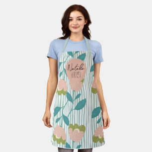 Delantal Monograma estilo Moderno retro Adorable floral