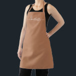 Delantal Monograma femenino de nombre con letra personaliza<br><div class="desc">Delantal de cocina con texto personalizado en terracota y blanco,  monograma de nombre con letra moderna y elegante,  ideal para cocineros,  chefs,  alfarería,  cerámica,  manualidades,  trabajo,  cocina,  repostería,  barbacoa,  parrilla,  etc. Personalice con nombre,  cita,  frase o texto.</div>